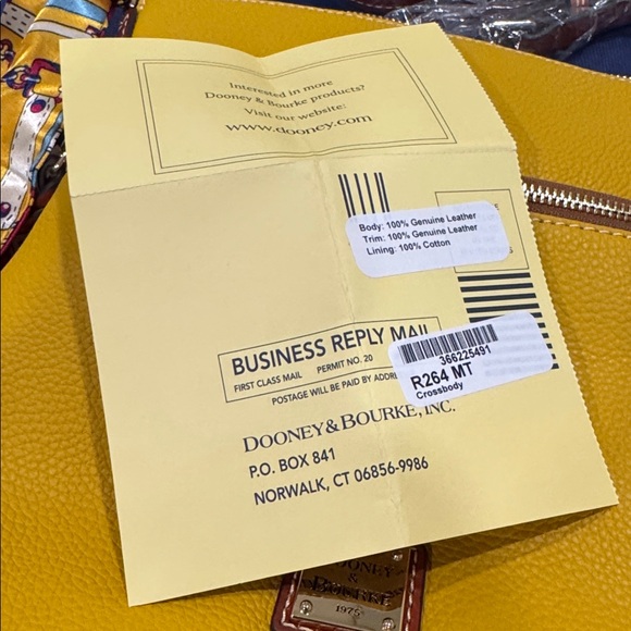 Dooney & Bourke Pebble Grain Mustard Leather Bag Crossbody NWT - Picture 15 of 17